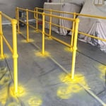professional electrostatic spray painting of handrails for a factory in Sydney by Alpha Coatings