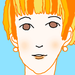 1544「白い花をつけた金色の女性」作者：ハヤシダ　ヨウコ