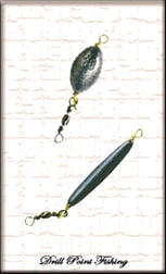 Drill Point Fishing Onlineshop Unterkategorie Angebot Angelblei - Laufblei / Oliven-Blei montiert mit Messingdraht und Wirbel