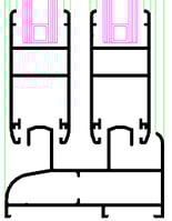 Sección ventana corredera sin rotura de puente térmico