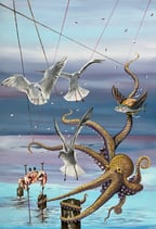 Der Krebs auf Stelzen