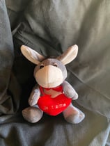 Peluche Âne " Coeur je t'aime "