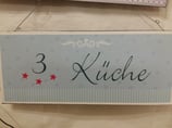Metallschild "3*Küche", 30x13