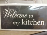 Schild Kartonage "Welcome to my kitchen", 23x13