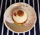 Assiette dessin Namitsuru rose et platine φ150×h25mm