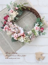 桜のピンクリース(Cherry blossom & Rose Wreath)