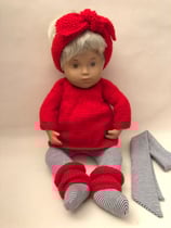 Sasha Puppenstrickkleid rot