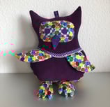 Uhu Kissen Nimmersatt (violet-bunt)