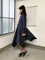 コットンリネンアシメトリーワンピース