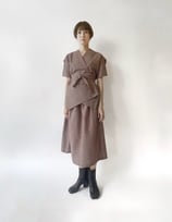 コットン前合わせベスト付きワンピース