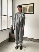 ジョグデニムジップアップオールインワン