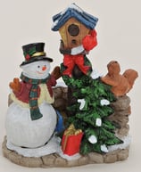 Miniatur Schneemann mit Baum