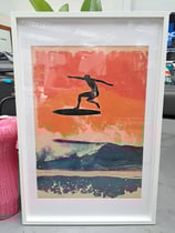BRAND NEW Framed Retro Surfing Poster Print