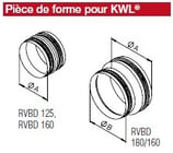 Pièce de forme avec joint pour KWL diamètre 160 mm - RVBD 160 - Isopipe Helios
