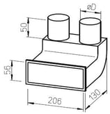 Kit plénum mural coudé Helios  - FRS-WBS 2-63 - Flexpipe Helios