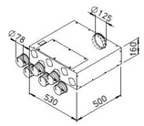 Collecteur intermédiaire extra plat - FRS-FVK 6-75/125 - Flexpipe Helios