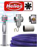 Puits canadien 50ml - pente vers sous-sol - bypass motorisé - LEWT Helios - Débit max. 300m3/h