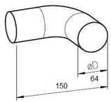 Coude petit rayon 90° - FRS-B 63 - Flexpipe Helios