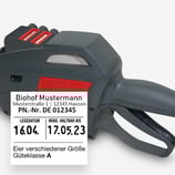 Starterset XL2: 1 Eierauszeichner + 30 Rollen Etiketten