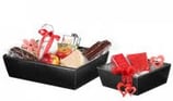 Geschenkkorb schwarz Lederoptik