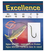 Stucki Fishing Excellence Haken mit Vorfach 80cm & Widerhaken - Naturköderhaken fangbereit-montiert