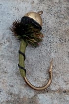 Drill Point Fishing Goldies Olive Green Peacock - Goldkopfnymphe