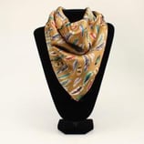 Silk Scarf Feather Gold