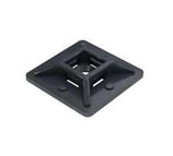 LOT DE 10 EMBASES ADHESIVES NOIRES 28mm POUR COLLIERS PLASTIQUE DE SERRAGE