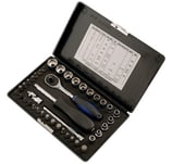 COFFRET CLIQUET 1/4" AVEC DOUILLES ET EMBOUTS 40 PIECES