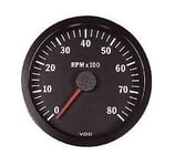 COMPTE TOURS VDO 8000 Trs/Min DIAMETRE 100mm FOND NOIR