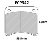 PLAQUETTES DE FREIN FERODO RACING MINI COOPER 1.3L AVANT / RENAULT CLIO 2 S1600 ARRIERE  DS2500