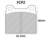 PLAQUETTES DE FREIN FERODO RACING ALFA ROMEO 75 ALFETTA SPIDER AV / MATRA BAGHEERA AV / OPEL ASCONA KADETT MANTA AV / SIMCA 1000 AVANT /  CITROEN C2 S1600 ARRIERE / PEUGEOT 206 S1600 ARRIERE  DS2500