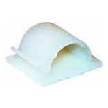 LOT DE 5 CLIPS ADHESIFS BLANCS POUR FIXATION DE CABLES ET FAISCEAUX 16mm