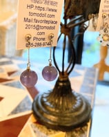 アメジストチェーンピアス