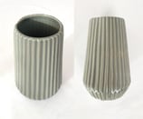 Riffle Vase grau