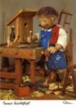 Mecki-Ansichtskarte - Immer beschäftigt