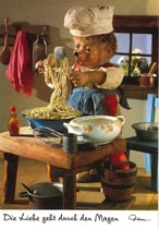 Mecki Ansichtskarte - Die Liebe geht durch den Magen