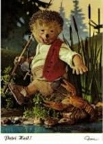 Mecki Ansichtskarte - Petri Heil!