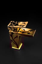 Monomando lavabo modelo Surf Art oro satinado