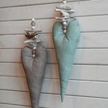 schwemmholzgirlande/kartenhalter mit stoffherz