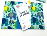 Housse fir de Carnet de Santé (neien Modell 2025) blo Elefanten