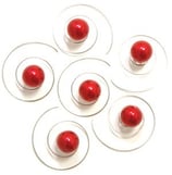 Haarspirale mit Perle 8mm rot