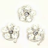 Curlie Blüte weiss mit Swarovski-Elements kristall