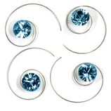 Haarspirale mit Swarovski-Elements hell-blau gross