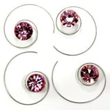 Haarspirale mit Swarovski-Elements hell-rosa gross