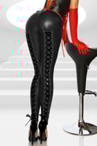 Legging mit Schnürung schw. 00069