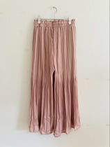 プリーツワイドパンツスモークピンク