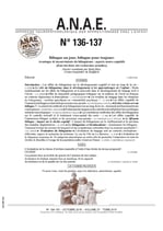 ANAE N° 136/137 - BILINGUISME - ASPECTS NEURO-COGNITIFS