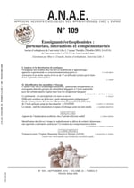 ANAE N° 109 - Enseignants/orthophonistes : Partenariats, interactions et complémentarités