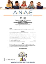 ANAE N°182 - L'apprentissage de la lecture du décodage à la compréhension